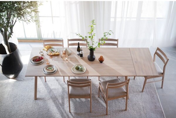 Rozkładany stół z litego drewna dębowego 95x220 cm Clapperton – Rowico