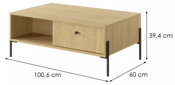 Stolik kawowy w dekorze dąb SCANDI 2S