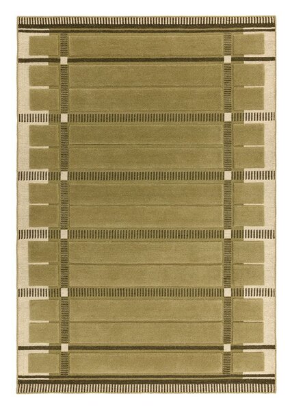 Zielony/beżowy wełniany dywan tkany ręcznie 120x170 cm – Asiatic Carpets
