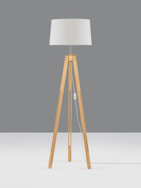 Biała/w naturalnym kolorze lampa stojąca (wysokość 145 cm) Leroy – Nova Luce