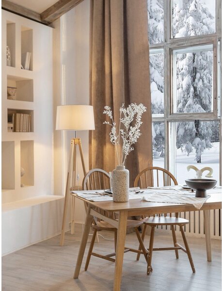 Biała/w naturalnym kolorze lampa stojąca (wysokość 145 cm) Leroy – Nova Luce