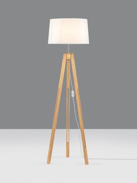 Biała/w naturalnym kolorze lampa stojąca (wysokość 145 cm) Leroy – Nova Luce