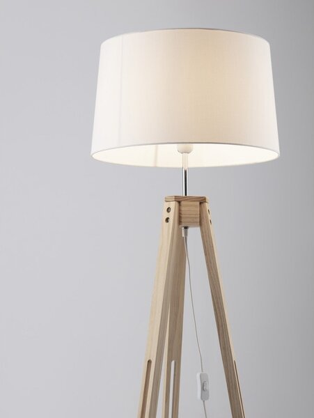 Biała/w naturalnym kolorze lampa stojąca (wysokość 145 cm) Leroy – Nova Luce