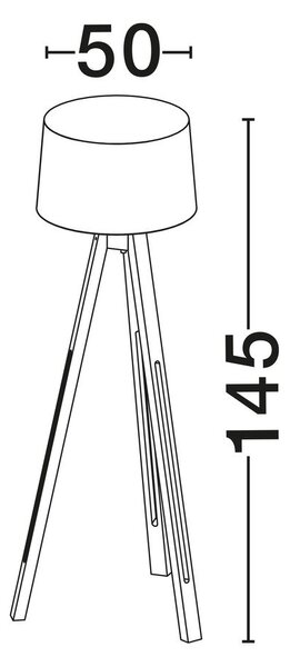 Biała/w naturalnym kolorze lampa stojąca (wysokość 145 cm) Leroy – Nova Luce