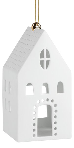 Wiszący świecznik porcelanowy DOMEK kwadratowy - różne rozmiary Wielkość: L