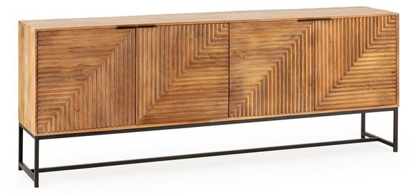 Komoda z litego drewna mango w naturalnym kolorze 210x80x40 cm Nereida – MOME