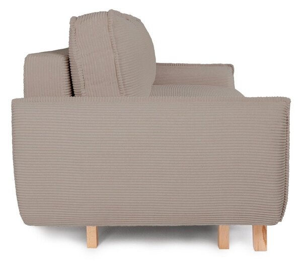 Szarobrązowa sztruksowa rozkładana/ze schowkiem sofa 218 cm Tori – Bonami Selection