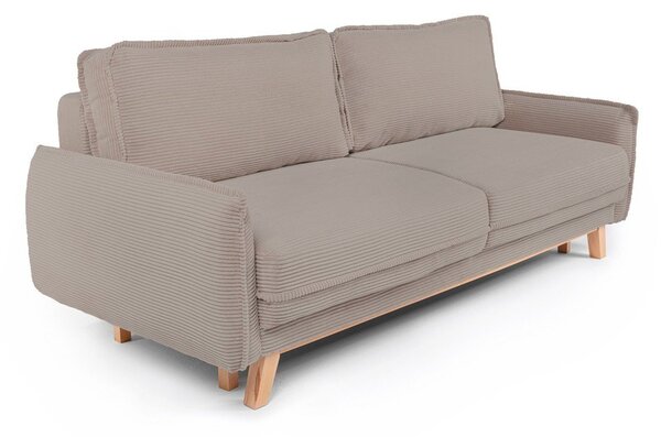 Szarobrązowa sztruksowa rozkładana/ze schowkiem sofa 218 cm Tori – Bonami Selection