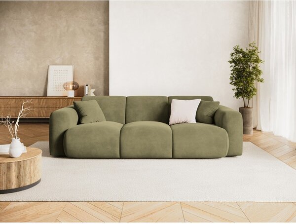 Aksamitna sofa w kolorze khaki 235 cm Molino – Micadoni