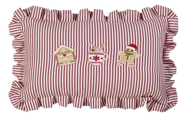 Poduszka dekoracyjna ze świątecznym motywem 30x50 cm Christmas Gingerbread Stripe – Catherine Lansfield
