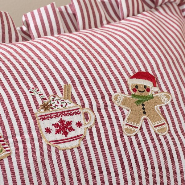 Poduszka dekoracyjna ze świątecznym motywem 30x50 cm Christmas Gingerbread Stripe – Catherine Lansfield