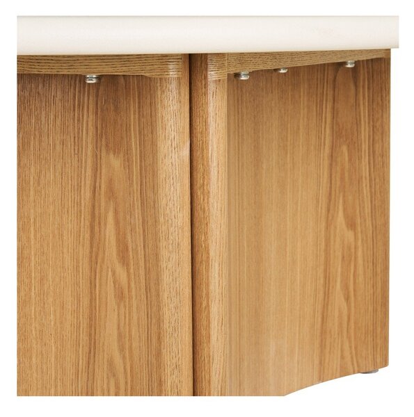 Biały/w naturalnym kolorze okrągły stolik z betonowym blatem ø 80 cm Motril – House Nordic