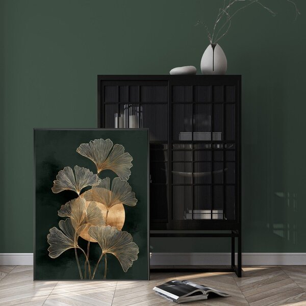 Obraz drukowany z ramą w zestawie 60x80 cm Gold Ginkgo – Styler