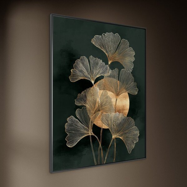 Obraz drukowany z ramą w zestawie 60x80 cm Gold Ginkgo – Styler