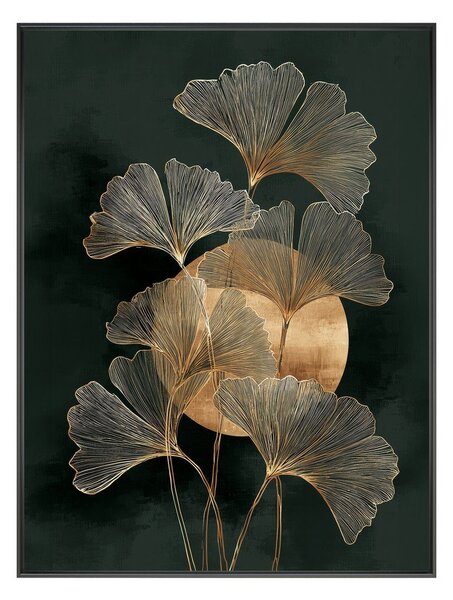 Obraz drukowany z ramą w zestawie 60x80 cm Gold Ginkgo – Styler