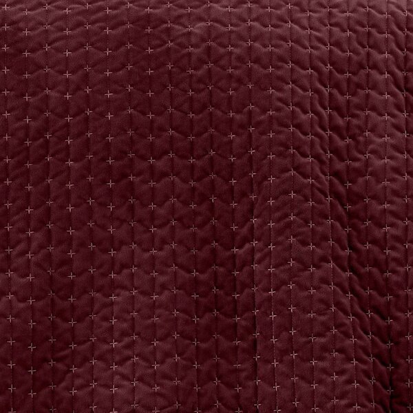 Bordowa aksamitna narzuta pikowana 240x260 cm Attica Velvet – Bianca