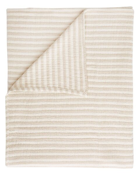 Bawełniany koc w naturalnym kolorze 150x200 cm Cotton Muslin Stripe – Bianca
