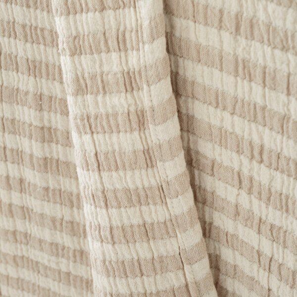 Bawełniany koc w naturalnym kolorze 150x200 cm Cotton Muslin Stripe – Bianca
