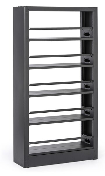 Metalowa biblioteczka, 1750 × 915 × 300 mm, czarna