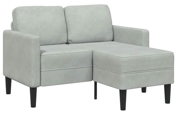 Sofa 2-osobowa z szezlongiem w ksztaÅcie litery l, jasnoszara