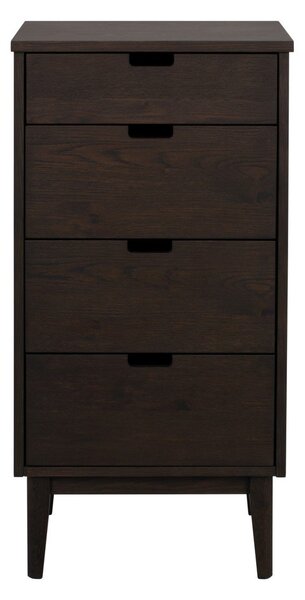Komoda z litego drewna dębowego w ciemnym naturalnym kolorze 45x92x38 cm Garrison – Rowico