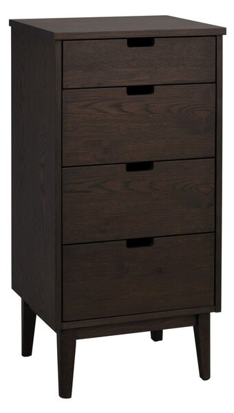 Komoda z litego drewna dębowego w ciemnym naturalnym kolorze 45x92x38 cm Garrison – Rowico