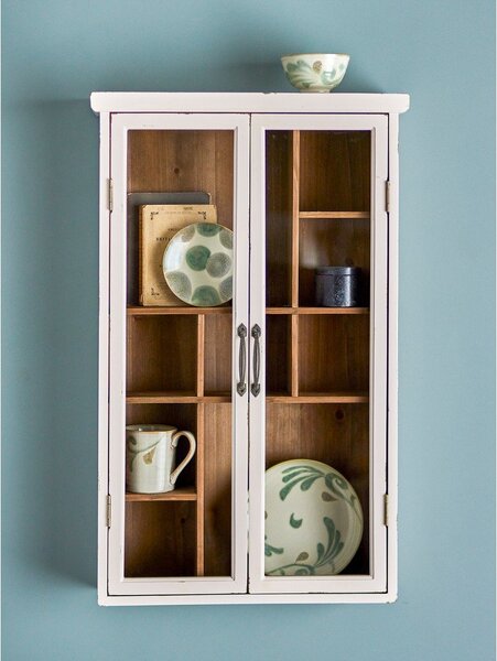 Biała witryna z litego drewna jodłowego 50x80x14 cm Hazem – Bloomingville