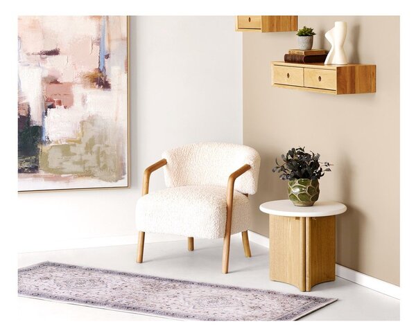 Półka z litego drewna dębowego w jasnym naturalnym kolorze 80 cm Luzern – House Nordic