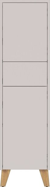Kremowa wysoka szafka łazienkowa z matowym wykończeniem 33x123 cm Arnea – Germania