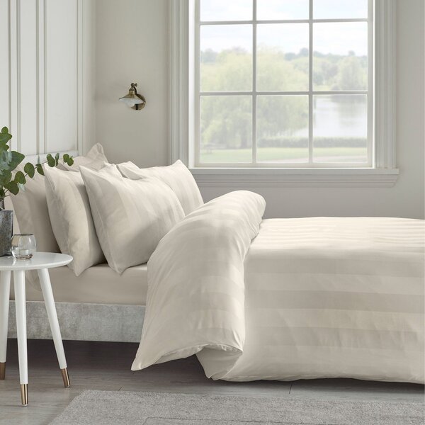 Kremowa satynowa pościel dwuosobowa 200x200 cm So Soft Satin Stripe – Catherine Lansfield