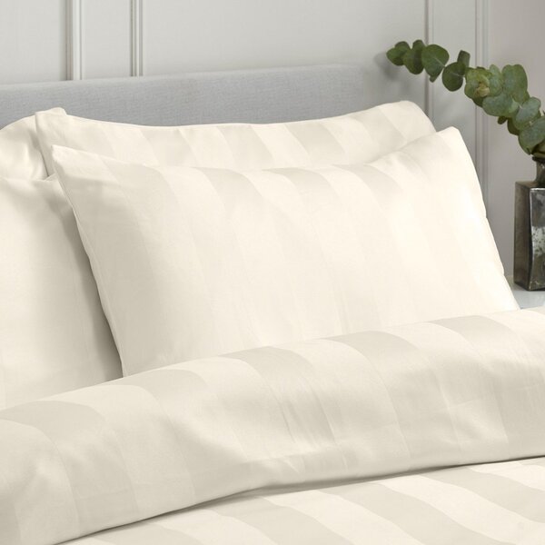 Kremowa satynowa pościel dwuosobowa 200x200 cm So Soft Satin Stripe – Catherine Lansfield