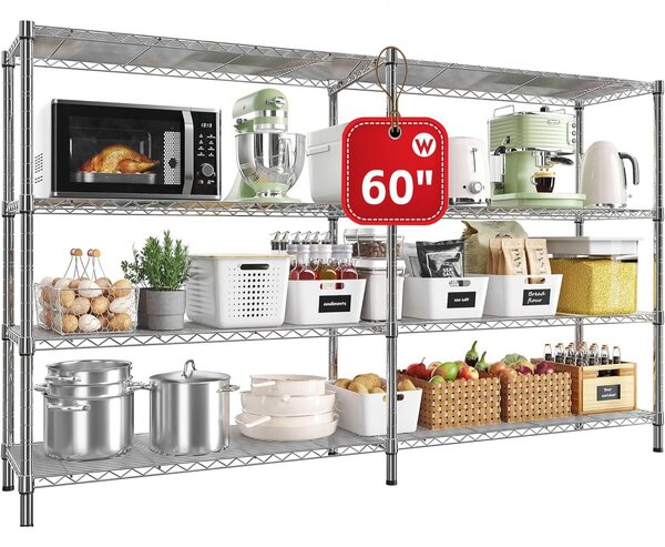 4-poziomowa standardowa półka obrotowa, półka o regulowanej wysokości do dużych obciążeń, 152 (76+40,5) x 35,5 x 152 cm (dł. x szer. x wys.), nośność co najmniej 544 kg