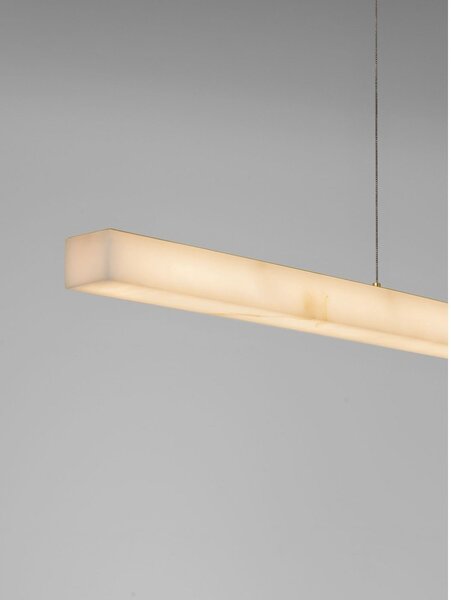 Biała/w kolorze mosiądzu lampa wisząca LED w dekorze kamienia ze ściemniaczem Vaster – Nova Luce