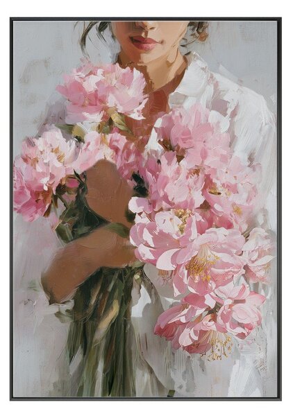 Obraz drukowany z ramą w zestawie/na płótnie 70x100 cm Floral Embrace – Styler