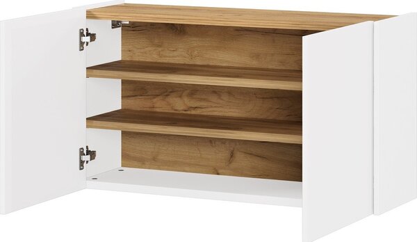 Biała szafka w dekorze dębu wisząca 93x52x29 cm Libbiano – Germania