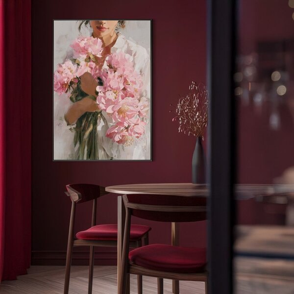 Obraz drukowany z ramą w zestawie/na płótnie 70x100 cm Floral Embrace – Styler