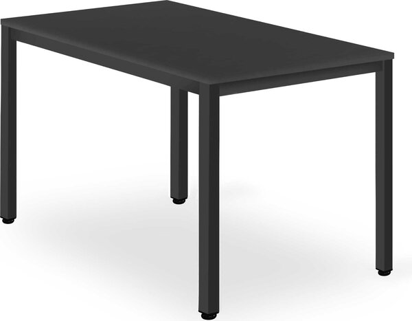 Stół Valora TESSA 120x60, czarny, nogi czarne - prostokątny, czarny stół o minimalistycznym charakterze