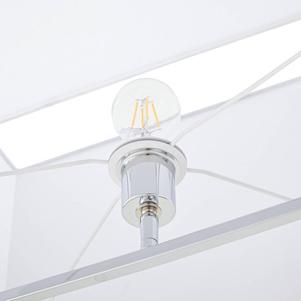 Lampa stojąca Evaine Lucande, biały / opal, salon / jadalnia, metal, nowoczesny