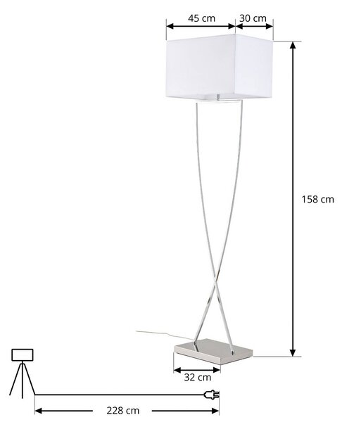 Lampa stojąca Evaine Lucande, biały / opal, salon / jadalnia, metal, nowoczesny