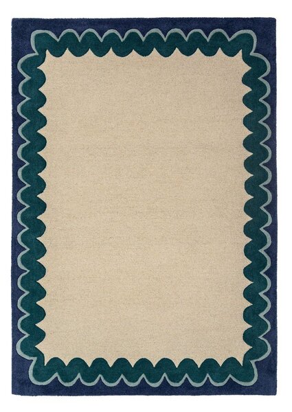 Wełniany dywan tkany ręcznie w naturalnym kolorze/zielononiebieski 200x290 cm Wiggle Wool – Flair Rugs