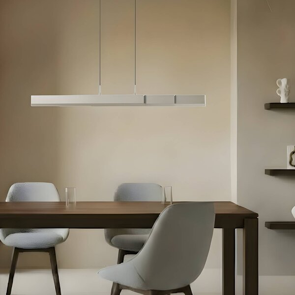 Lampa wisząca Torven Lucande, możliwość ściemniania, aluminiowy / szary / cynkowy, salon / jadalnia, metal, nowoczesny