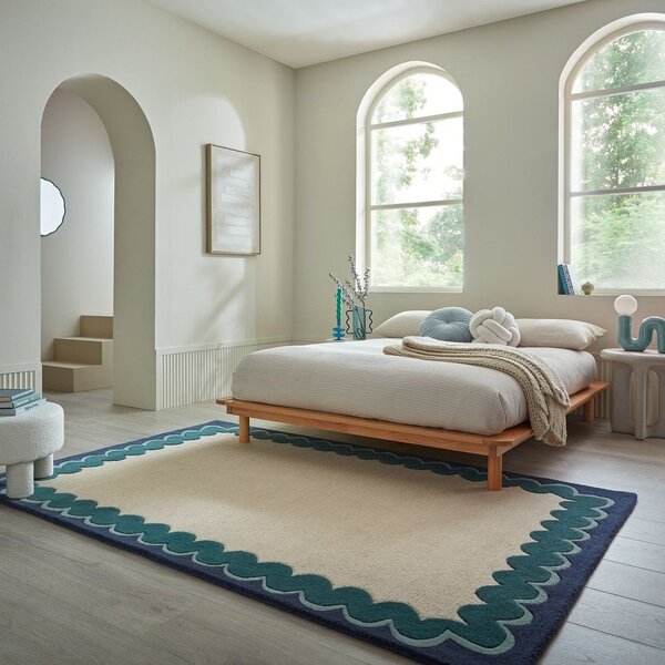 Wełniany dywan tkany ręcznie w naturalnym kolorze/zielononiebieski 200x290 cm Wiggle Wool – Flair Rugs