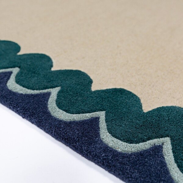 Wełniany dywan tkany ręcznie w naturalnym kolorze/zielononiebieski 200x290 cm Wiggle Wool – Flair Rugs