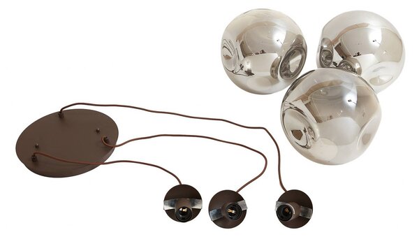 Lampa wisząca szklana Valentina Lindby, możliwość ściemniania, aluminiowy / szary / cynkowy, salon / jadalnia, szkło, design
