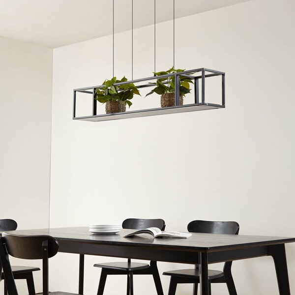 Lampa wisząca Estante Lucande, możliwość ściemniania, czarny, salon / jadalnia, metal, nowoczesny