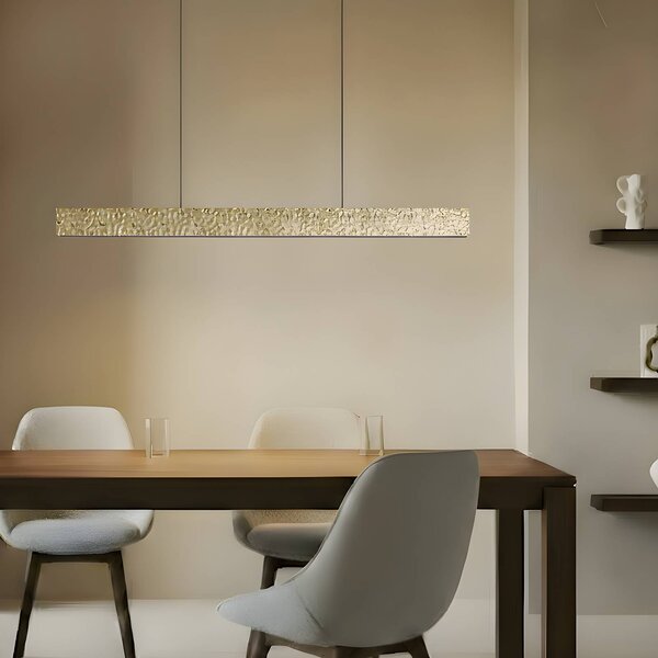 Lampa wisząca Nivara Lucande, mosiężny / złoty, salon / jadalnia, metal, nowoczesny