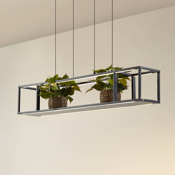 Lampa wisząca Estante Lucande, możliwość ściemniania, czarny, salon / jadalnia, metal, nowoczesny