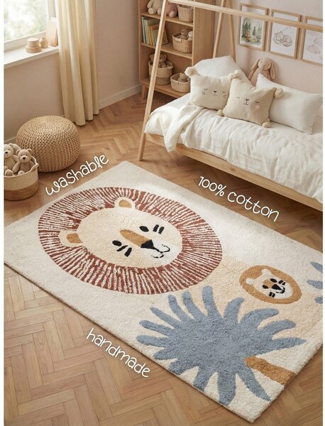 Kremowy bawełniany dywan dziecięcy odpowiedni do prania/tkany ręcznie 140x200 cm Snuggle Leander – Hanse Home