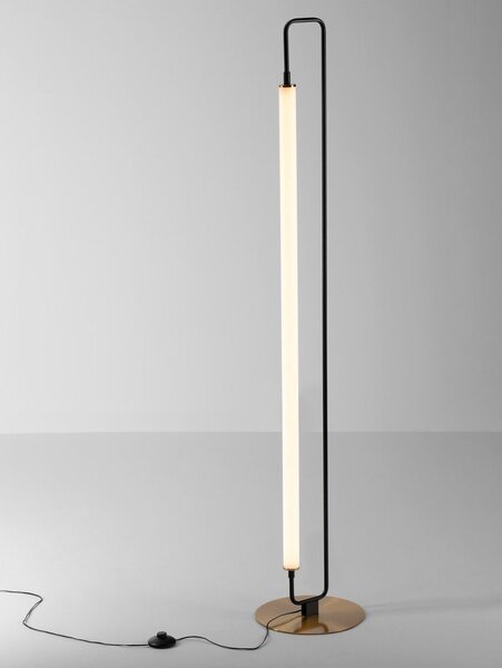 Biała/w kolorze matowej czerni metalowa lampa stojąca LED (wysokość 150 cm) Wetro – Nova Luce