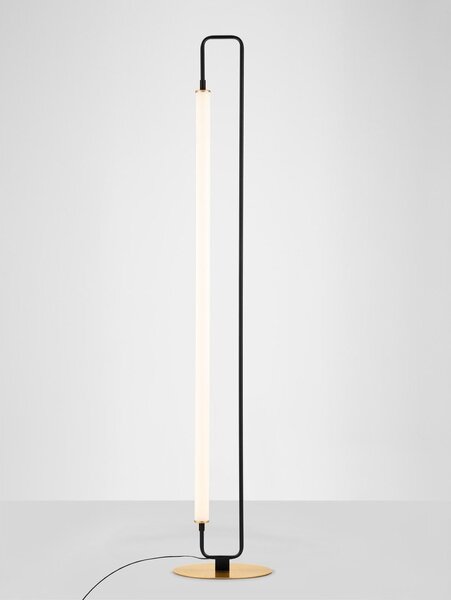Biała/w kolorze matowej czerni metalowa lampa stojąca LED (wysokość 150 cm) Wetro – Nova Luce